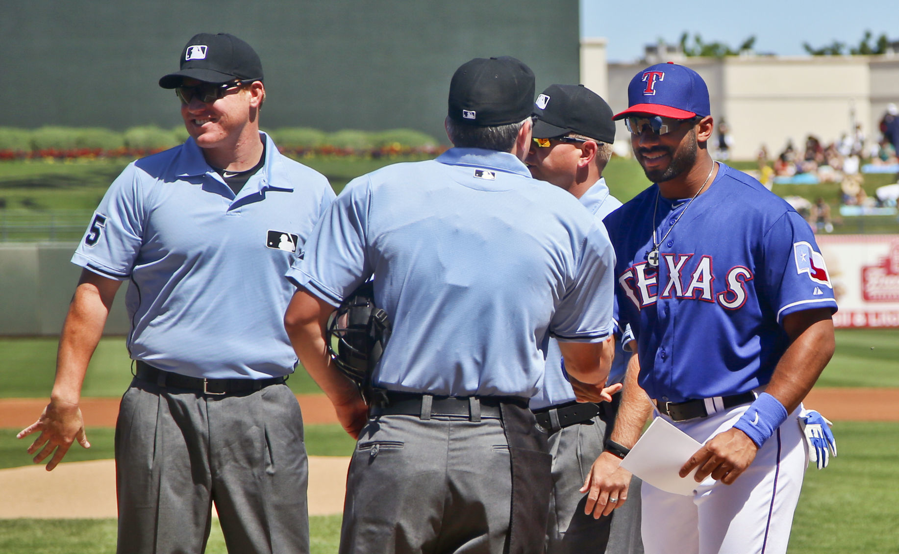 Greeting the umps